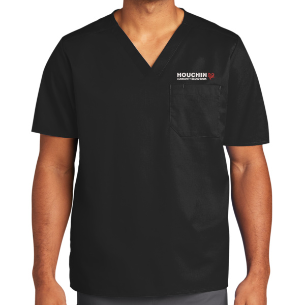     - Unisex WorkFlex  Chest Pocket V Neck Top Thumbnail